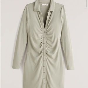 Abercrombie Ruched Knit Shirt Dress